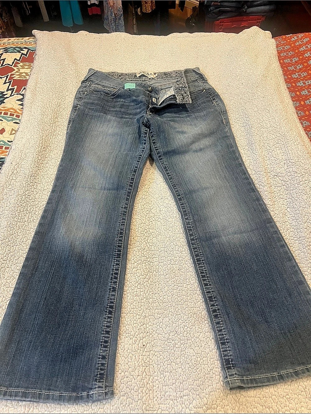 Ariat R.E.A.L. Mid Rise Boot Cut Jeans Blue Waist 32S